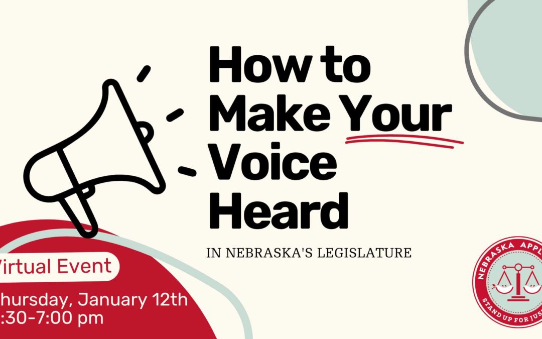 Workshop: Making Your Voice Heard in State Government | Nebraska Appleseed