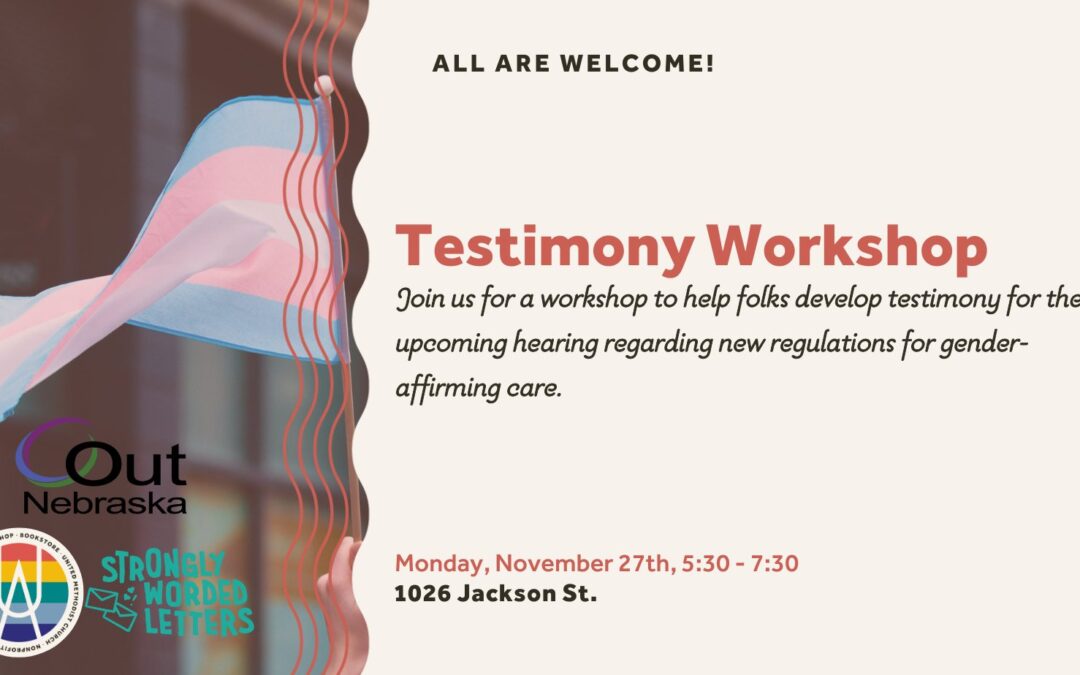 LB574 Regulations Testimony Workshop | Urban Abbey, Strongly Worded Letters & OutNebraska